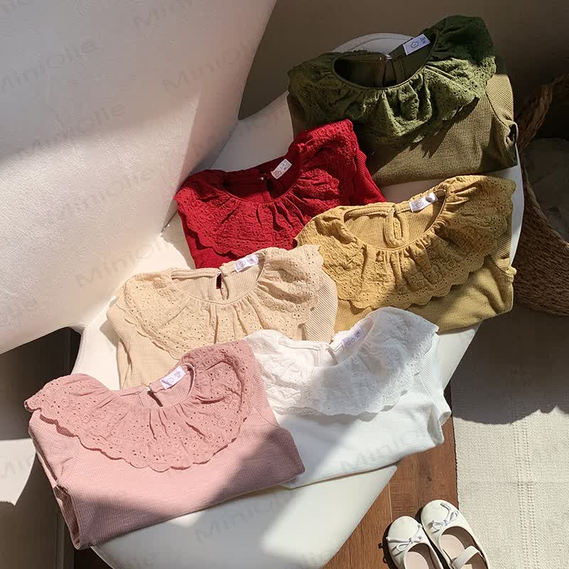 Langarm-T-Shirt mit Lace für Kleinkind - image 2