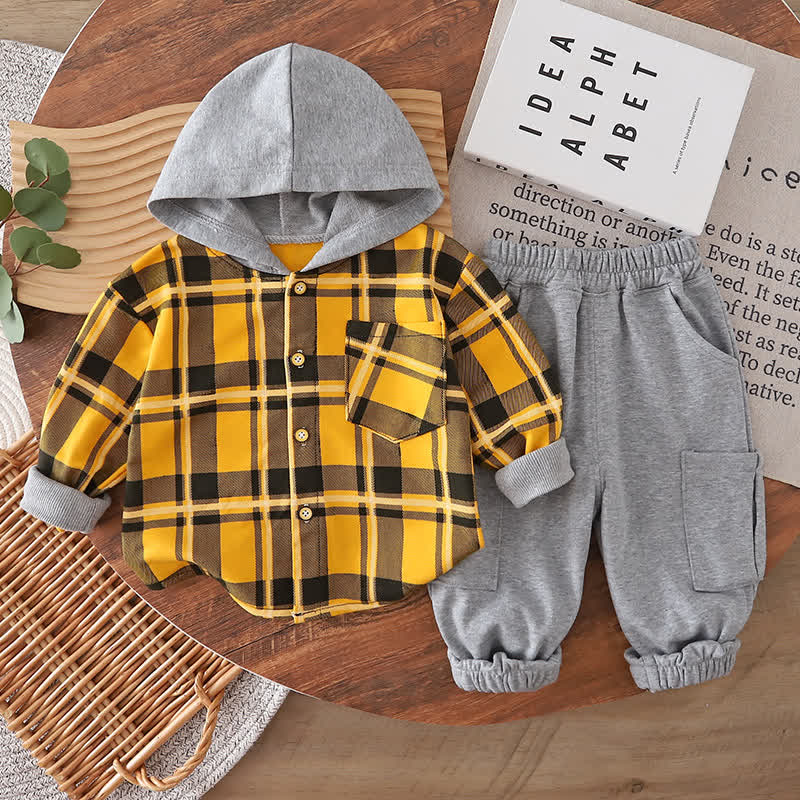 Set mit Vintage- Tier und Smiley Gesichtern für Kleinkind - Gelb Plaid 2-teiliges Set - 4-5J - image 21