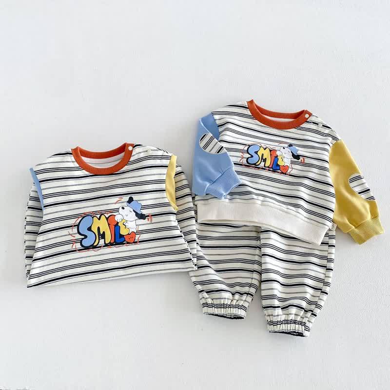 SMILE Baby Strampler mit Farbblockstreifen / Set - image 4