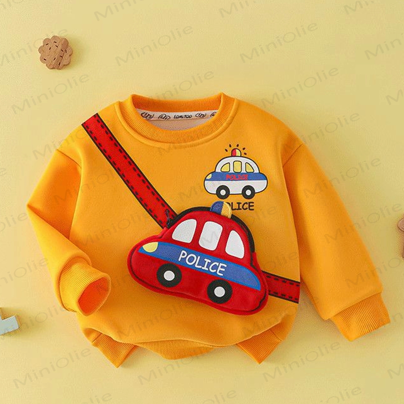 Kleinkind - Sweatshirt mit 3D- Fahrzeug und Tasche - Gelb - 8-9J - image 2