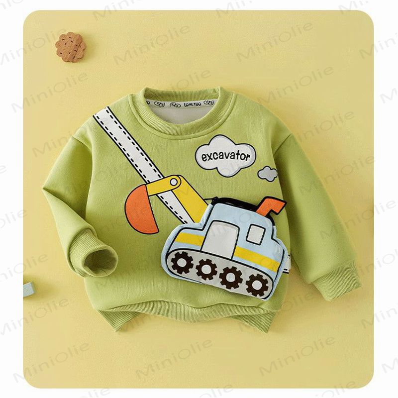 Kleinkind - Sweatshirt mit 3D- Fahrzeug und Tasche - Grün - 8-9J - image 5