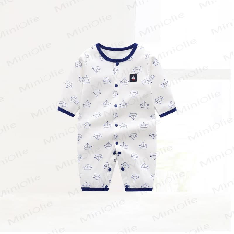 Baby Strampler mit Streifen und Segelboot-Print, Strampler vorne - Boot - 18-24M - image 5