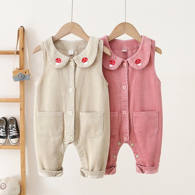 Latzhose aus Cord mit Peter-Pan - Kragen für Baby und Kleinkind-Mädchen - image 1