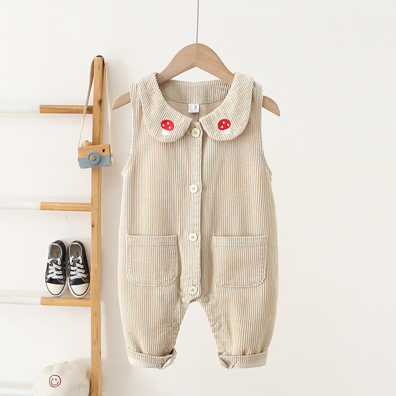 Latzhose aus Cord mit Peter-Pan - Kragen für Baby und Kleinkind-Mädchen - Beige - 3-4J - image 2