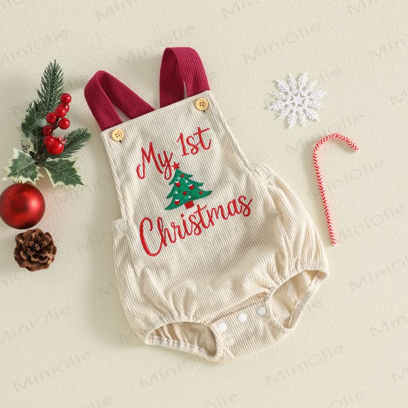 MY 1ST CHRISTMAS Baby Bodysuit mit Stickerei und Trägern - image 2