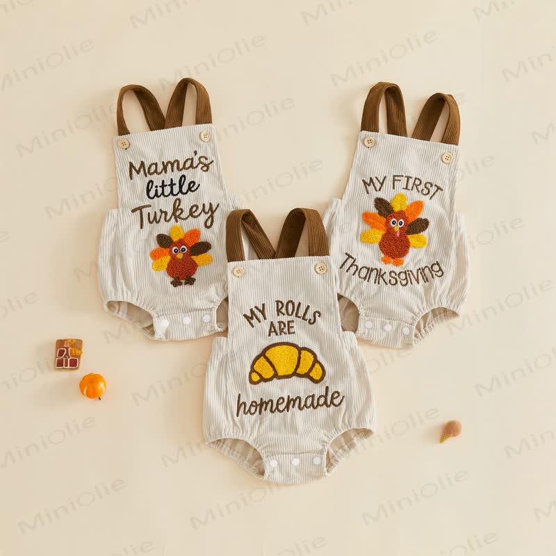 Baby Bodysuit mit Trägern in Truthahn-/Croissant-Optik - image 1