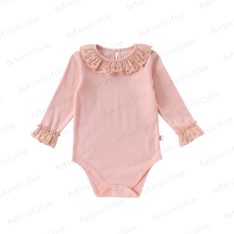 Baby Bodysuit mit Rüschenkragen, langen Ärmeln und Einfarbig Design - Rosa - 18-24M - image 10