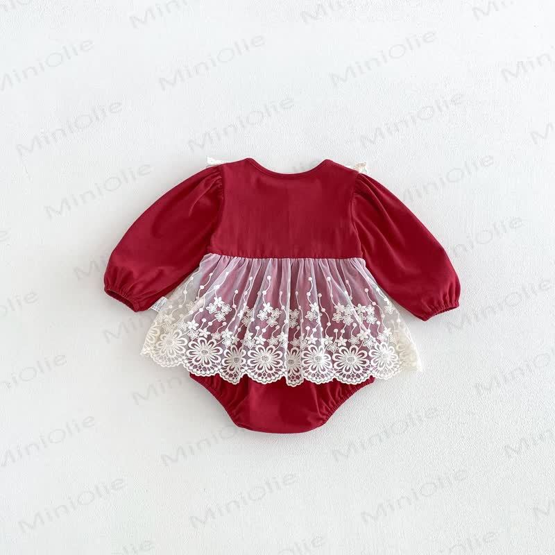 Baby Bodysuit mit rotem Lace und Tüllrock - image 7