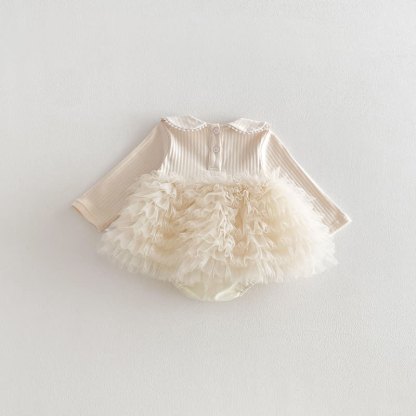 Baby Rib Peter Pan Tüll Skitred Bodysuit - image 7