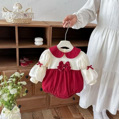 Baby mit Schleife und Peter-Pan-Kragen - Rot - 18-24M - image 1