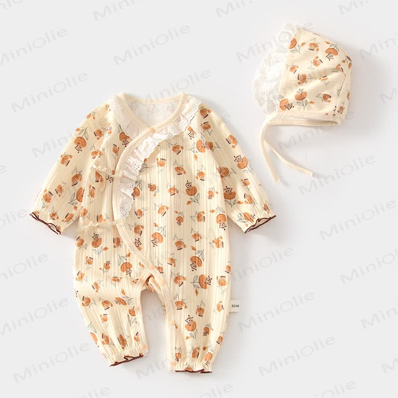 Baby Lace mit Spitzenkragen und Strampler - Gelb - 3-6M - image 2