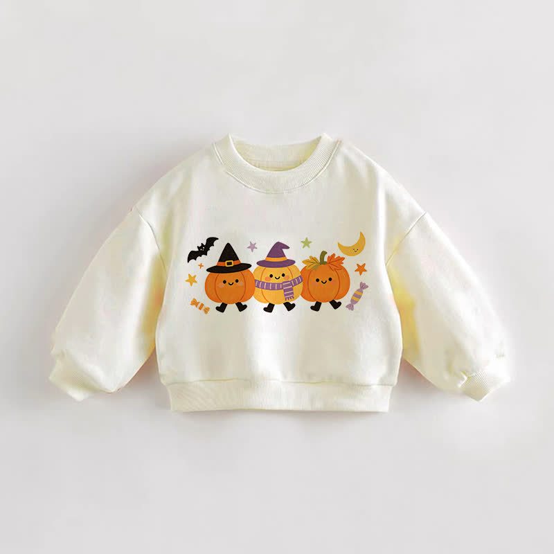 Niedliches Halloween-Kürbis- Sweatshirt für Baby und Kleinkind - Creme - 3-5J - image 1