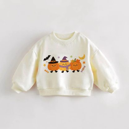 Niedliches Halloween-Kürbis- Sweatshirt für Baby und Kleinkind - Creme - 3-5J - image 1