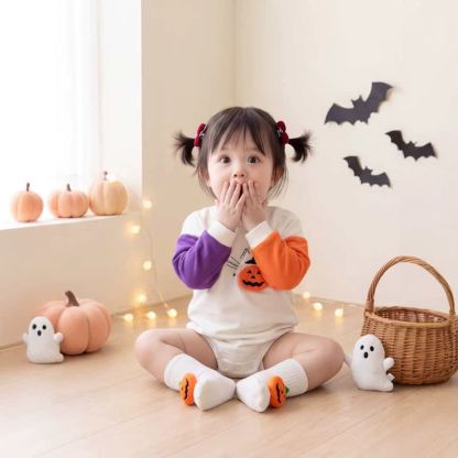 Baby Pumpkin Colorblock Halloween Bodysuit - image 3