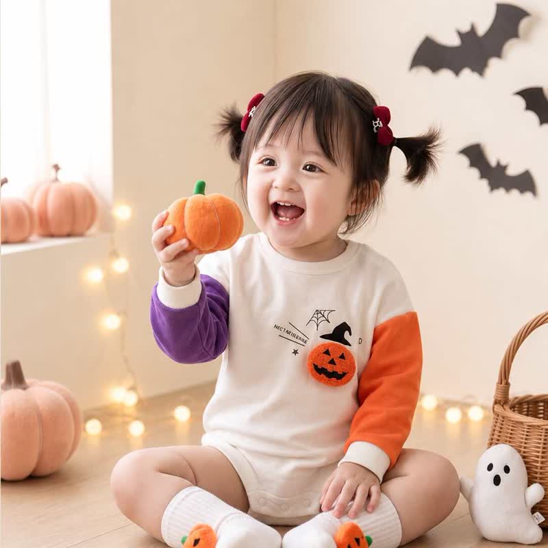Baby Pumpkin Colorblock Halloween Bodysuit - image 6