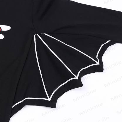 Baby Halloween Fledermausflügel Schwarz Baumwoll- Strampler und Hut - image 9
