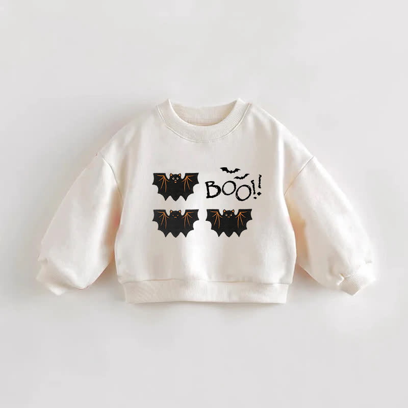 BOO Baby Kleinkind Sweatshirt mit Fledermausprint - Creme - 3-5J - image 1