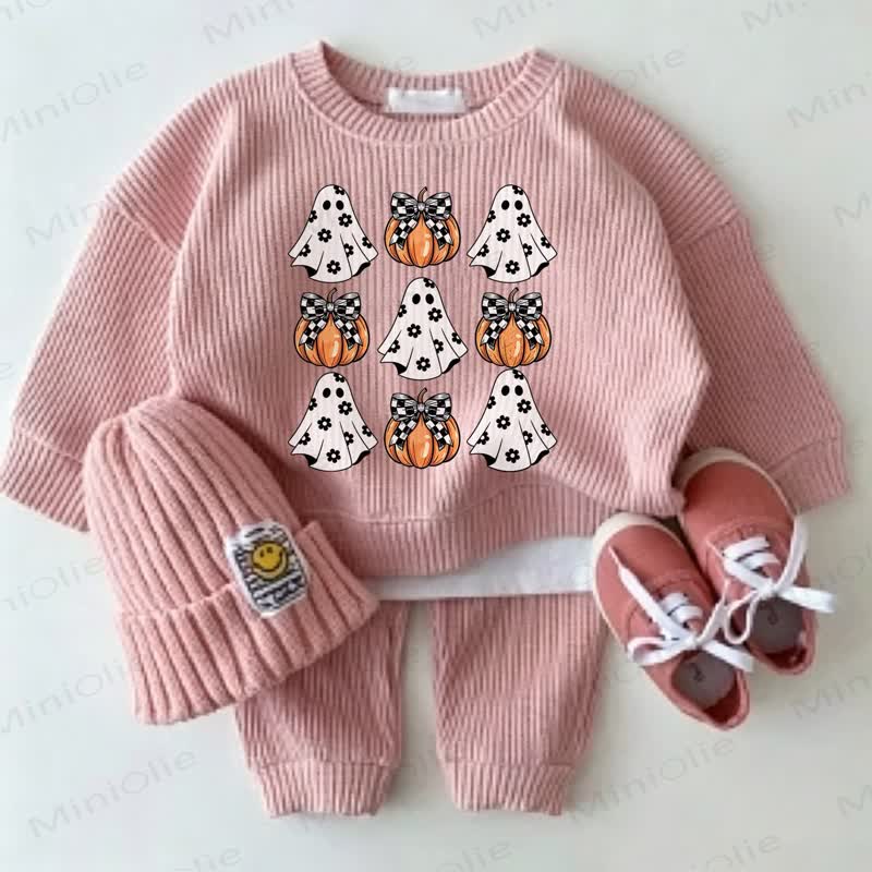 Baby Kürbis Schleife Rosa 2-teiliges Set - Rosa - 2-3J - image 1