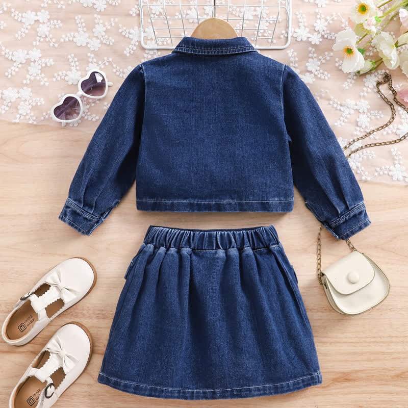 Zweiteiliges Set aus Denim und Rock für Kleinkind - image 2