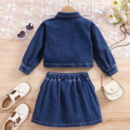 Zweiteiliges Set aus Denim und Rock für Kleinkind - image 2