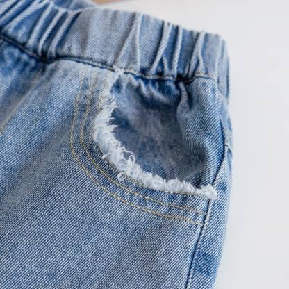 Zweiteiliges Set aus Hose mit Strickjacke und Denim für Kleinkind - image 9