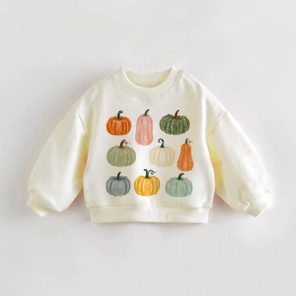 Baby Kleinkind Sweatshirt mit neun Kürbissen in Creme - Creme - 3-5J - image 1