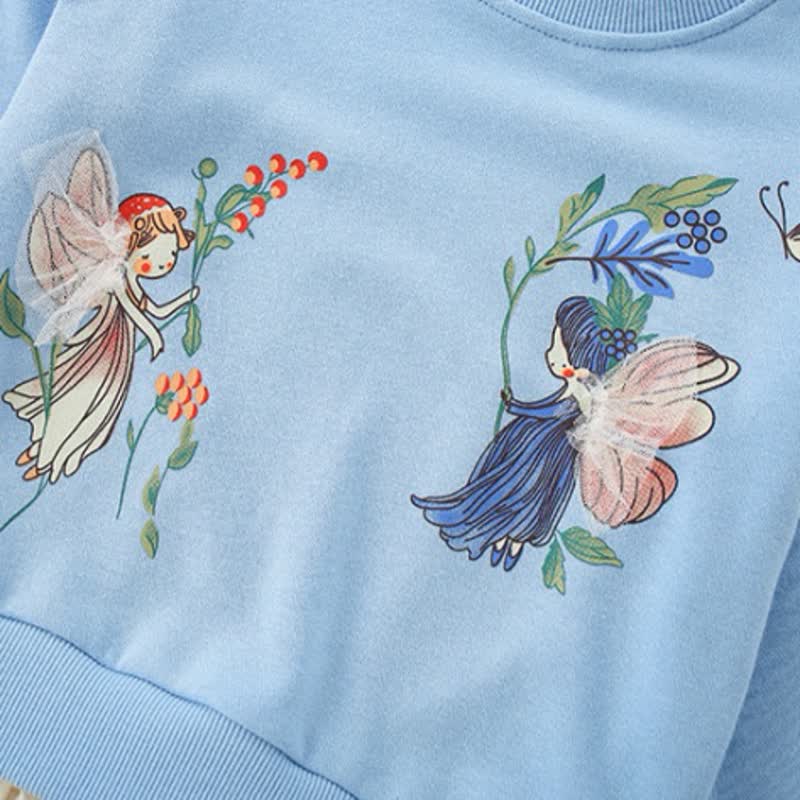 Zweiteiliges Set aus Blau Peplum- Sweatshirt und Hose für Kleinkind - image 5