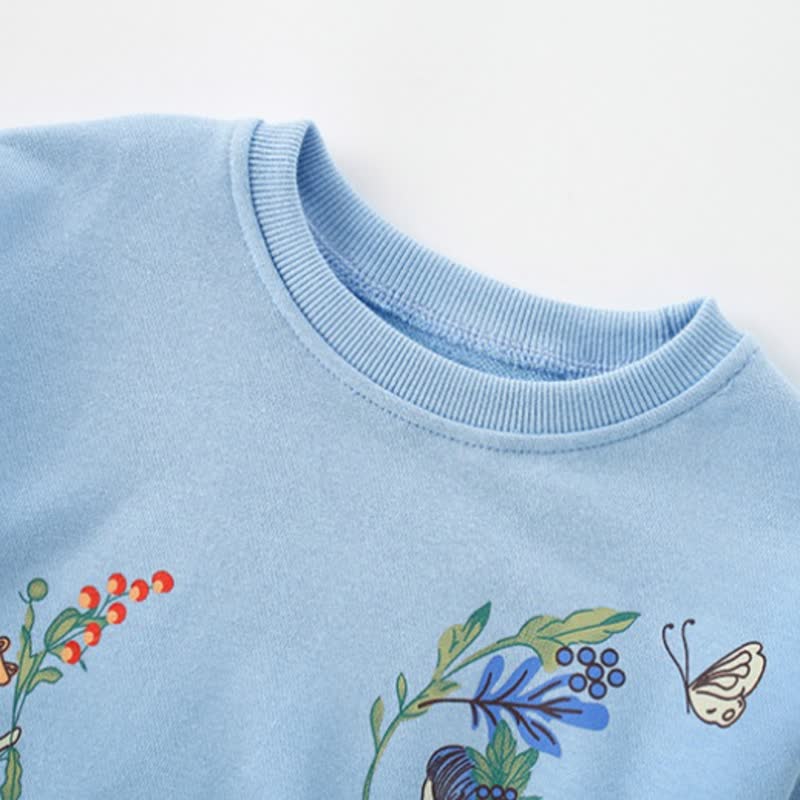 Zweiteiliges Set aus Blau Peplum- Sweatshirt und Hose für Kleinkind - image 4