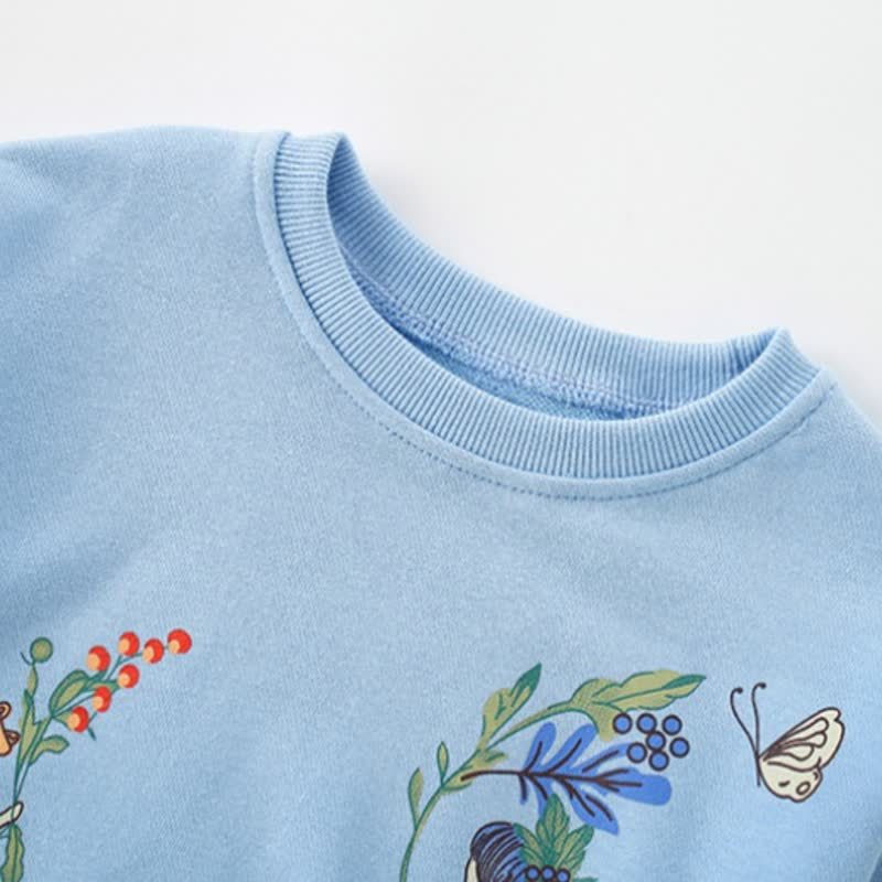 Zweiteiliges Set aus Blau Peplum- Sweatshirt und Hose für Kleinkind - image 4