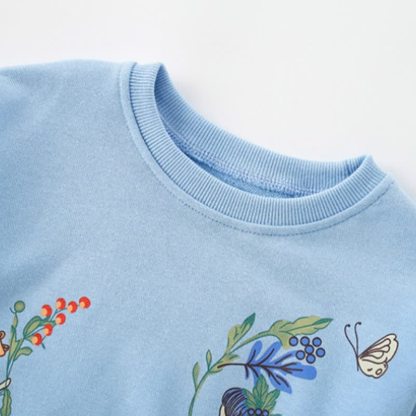 Zweiteiliges Set aus Blau Peplum- Sweatshirt und Hose für Kleinkind - image 4