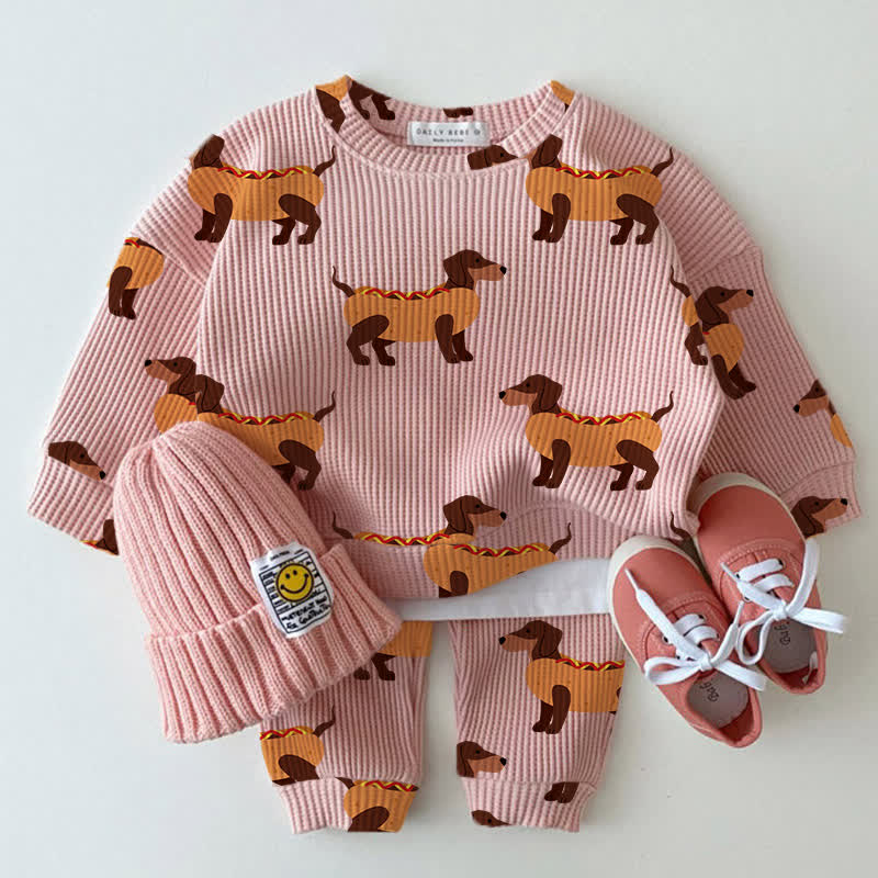 Baby Rosa - Waffel 2-teiliges Set - Rosa - 2-3J - image 1
