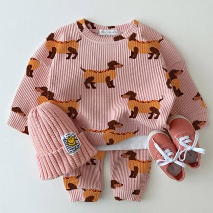 Baby Rosa - Waffel 2-teiliges Set - Rosa - 2-3J - image 1