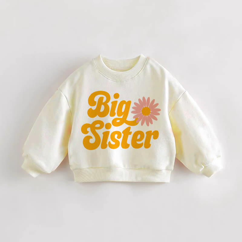 BIG SISTER Baby Kleinkind Blume Creme Sweatshirt - Creme - 3-5J - image 1