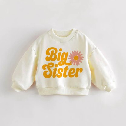 BIG SISTER Baby Kleinkind Blume Creme Sweatshirt - Creme - 3-5J - image 1