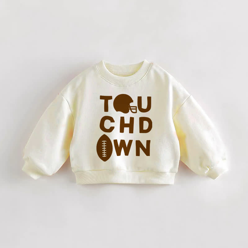 TOUCHDOWN Baby Kleinkind Fußball Creme Sweatshirt - Creme - 3-5J - image 1