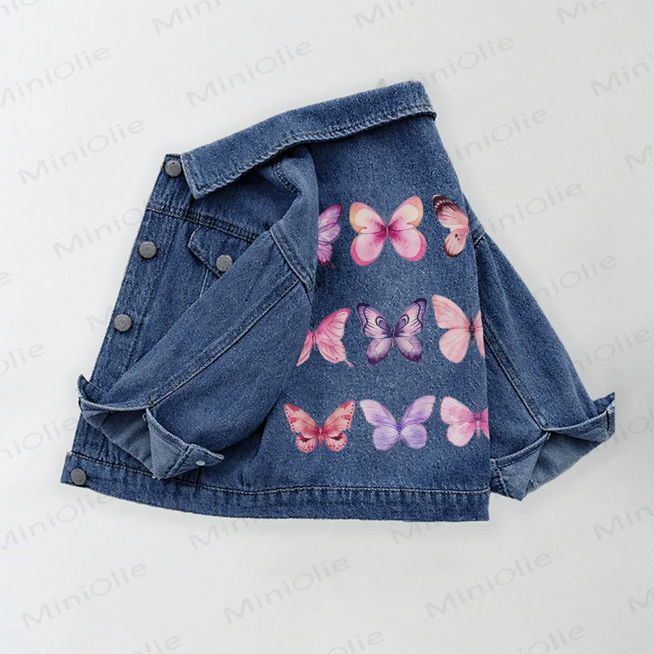 Denim mit Aquarell-Schmetterlingsmuster für Kleinkind - Blau - 10-11J - image 1