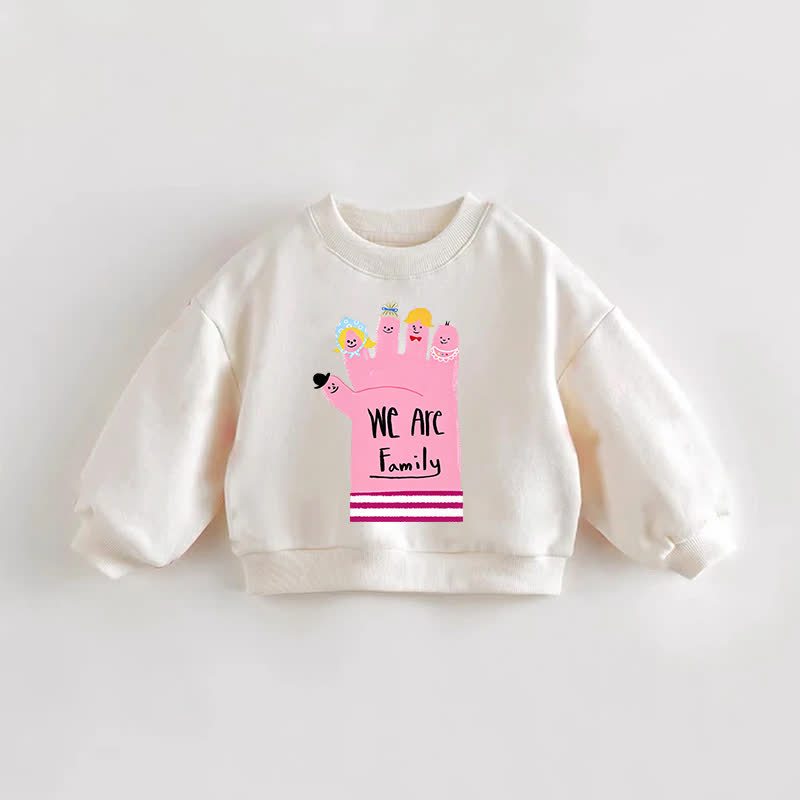WE ARE Familie Baby Kleinkind Fingerabdruck Creme Sweatshirt - Creme - 3-5J - image 1