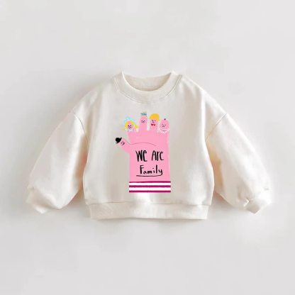 WE ARE Familie Baby Kleinkind Fingerabdruck Creme Sweatshirt - Creme - 3-5J - image 1