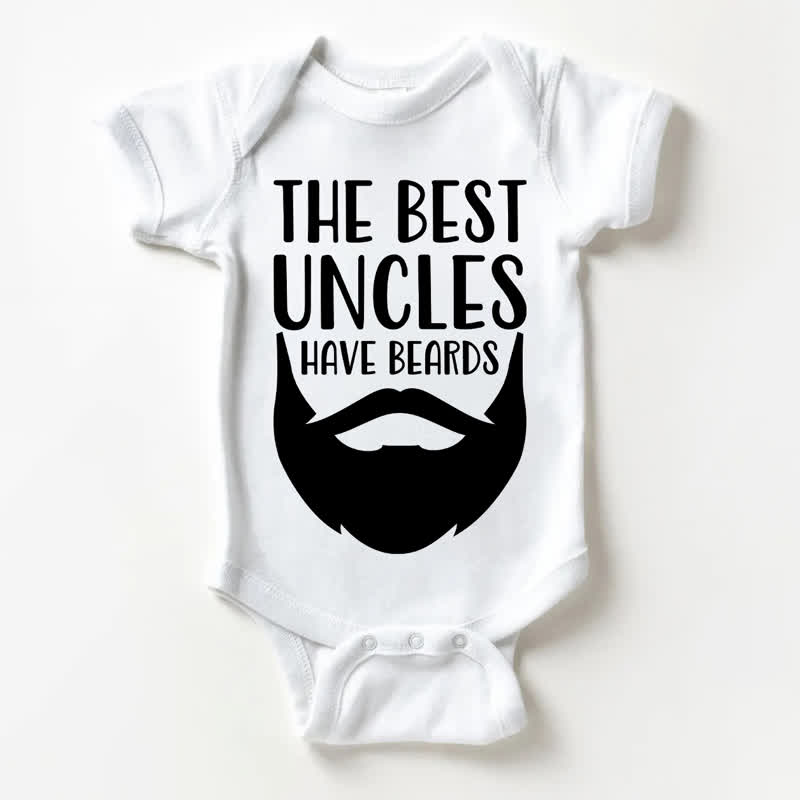 THE BEST UNCLES HAVE BEARDS Baby Slogan Weißer Bodysuit - Weiß - 18-24M - image 1