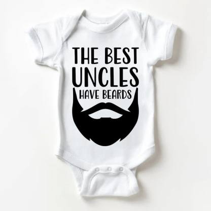 THE BEST UNCLES HAVE BEARDS Baby Slogan Weißer Bodysuit - Weiß - 18-24M - image 1