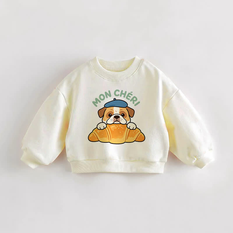 MON CHERI Baby Kleinkind Welpen Creme Sweatshirt - Creme - 3-5J - image 1