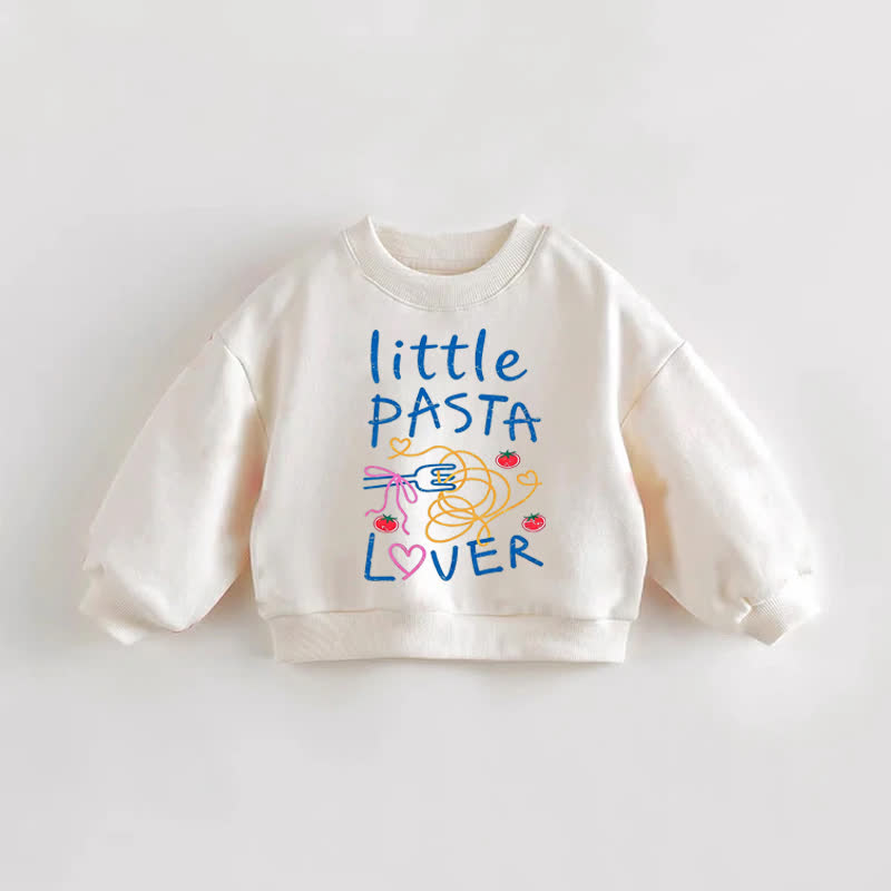Baby Kleinkind Sweatshirt mit Tomatenmuster für LITTLE PASTA LOVER - Creme - 3-5J - image 1