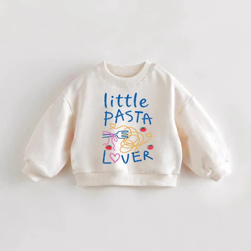 Baby Kleinkind Sweatshirt mit Tomatenmuster für LITTLE PASTA LOVER - Creme - 3-5J - image 1