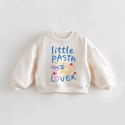Baby Kleinkind Sweatshirt mit Tomatenmuster für LITTLE PASTA LOVER - Creme - 3-5J - image 1