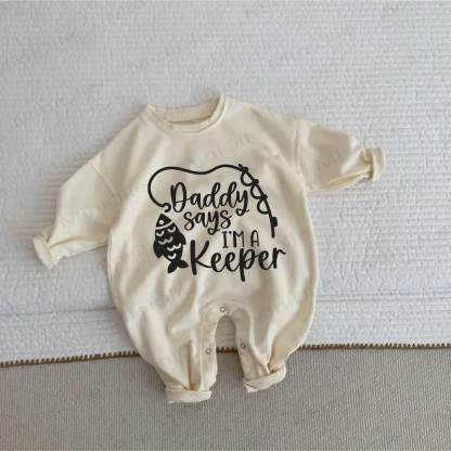 DADDY SAYS I'M A KEEPER Beige - Strampler - Beige - 2-3J - image 1