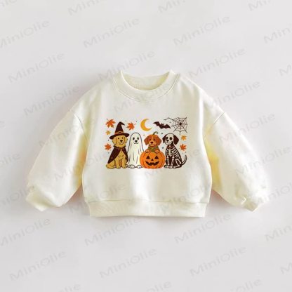 Baby Kleinkind Halloween Welpen Creme Sweatshirt - Creme - 3-5J - image 1