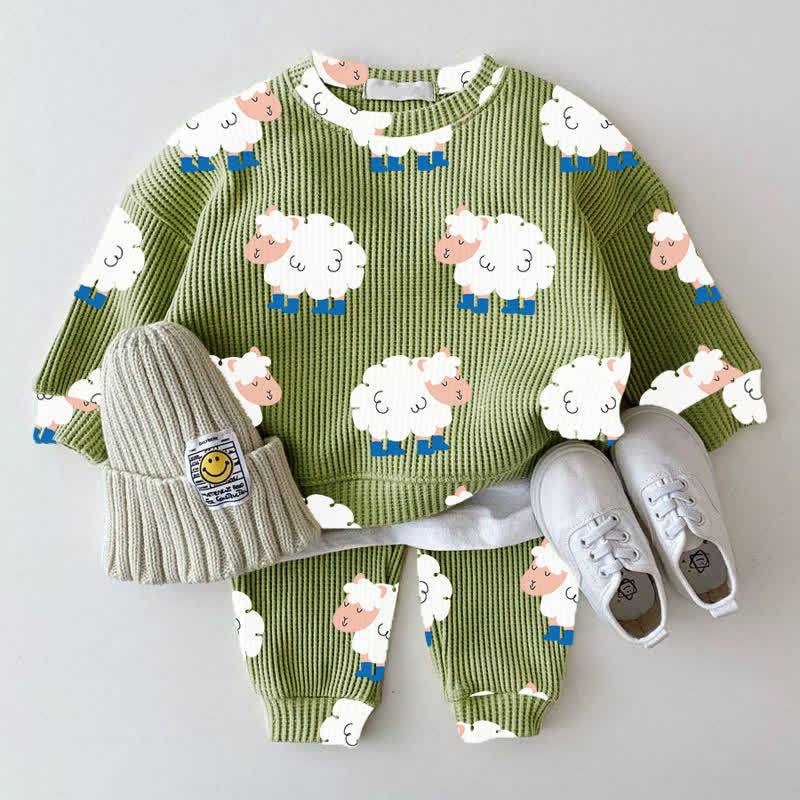 Baby Green Sheep Waffel 2-teiliges Set - Grün - 2-3J - image 1