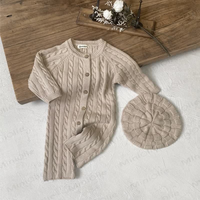 Baby Stricken - Strampler Set mit Knopfleiste vorne - Hafer - 18-24M - image 4