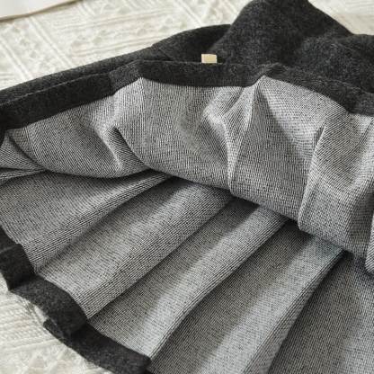 Zweiteiliges Set für Kleinkind : Graue Stricken mit Schleife und Rock - image 9