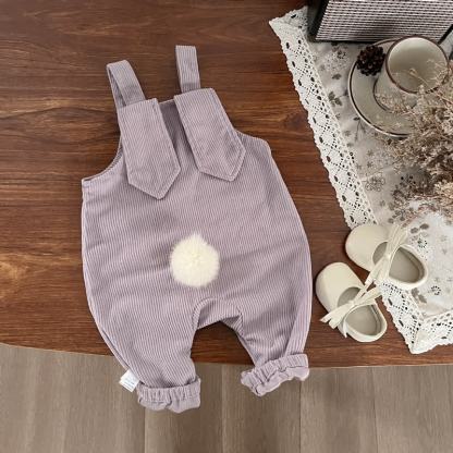 Baby Hase - Overalls mit lila Hasenmotiv oder Streifen Spitze - Lila - 2-3J - image 3